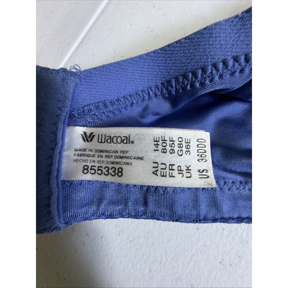 Wacoal Ultimate Side Smoother Underwire Bra 36DDD 855338 full coverage blue - Picture 10 of 14